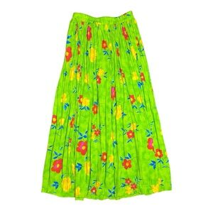 On the Verge Floral Pleated Vintage Flowy Beach Summer Skirt